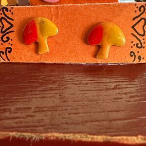 Two Toned Mushroom Earrings